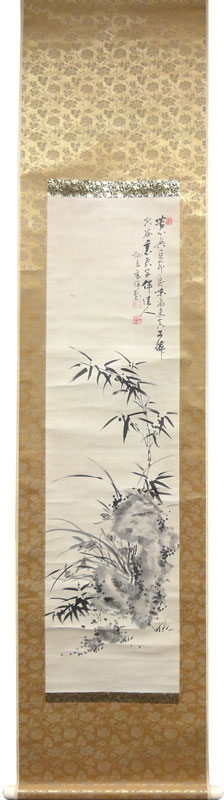 江馬細香 墨竹蘭図/掛け軸 絵画の買取.販売.表装/長良川画廊