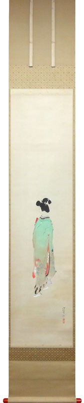 伊東深水 美人図/掛け軸 絵画の買取.販売.表装/長良川画廊